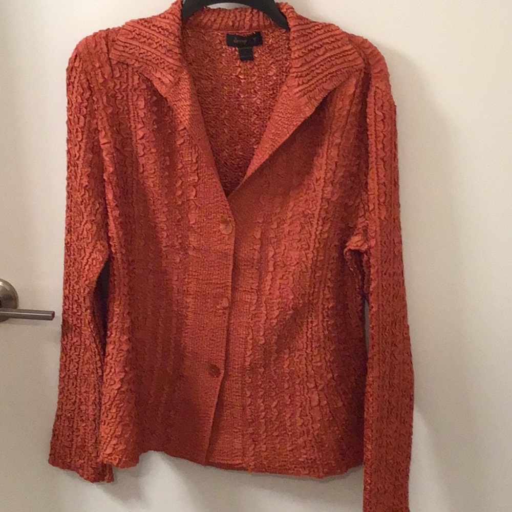 Jerry T size XL orange button-up top